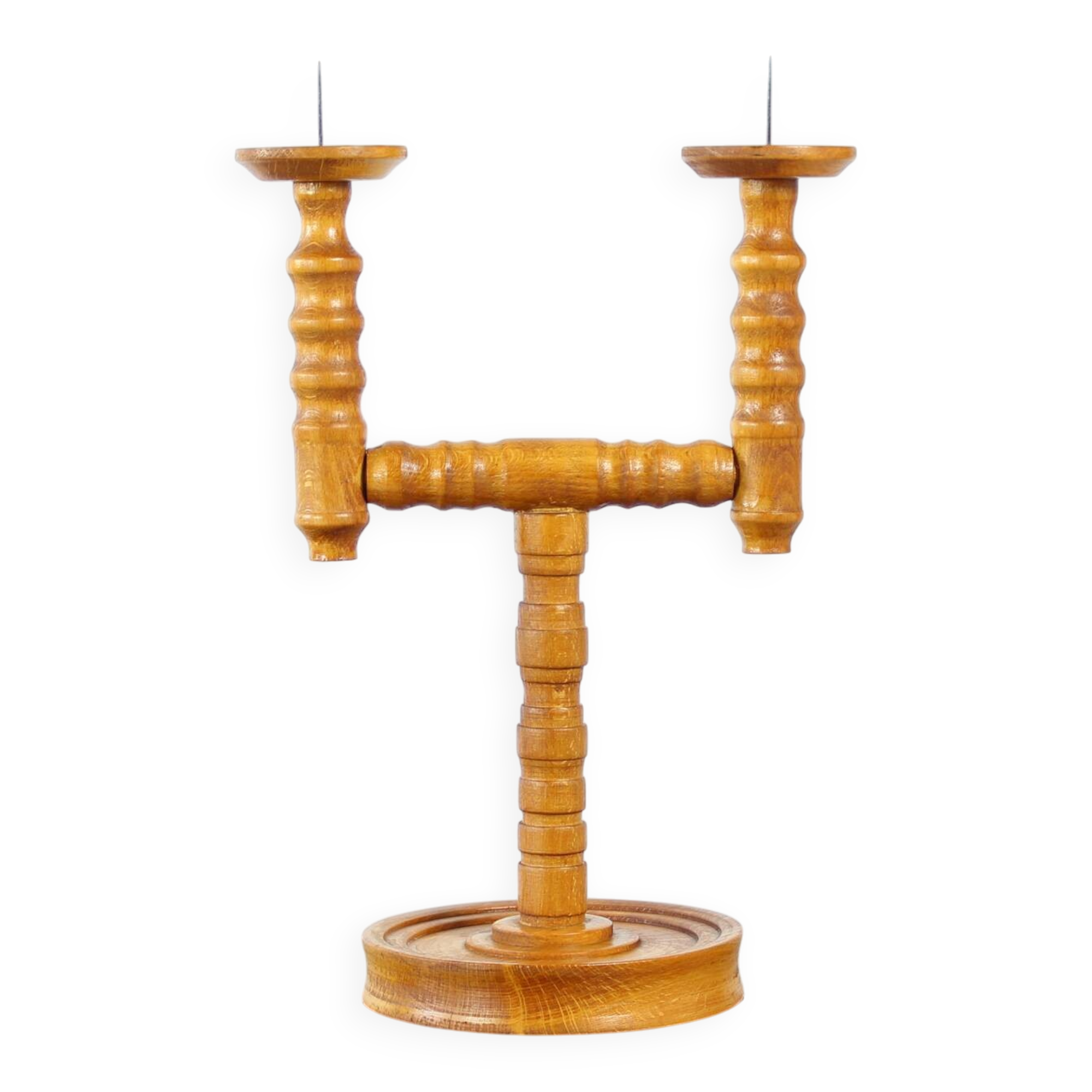 Mid-century wooden candle holder, Czechoslovakia, 1950s