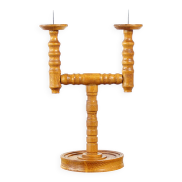 Mid-century wooden candle holder, Czechoslovakia, 1950s