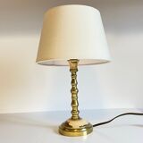 Solid brass lamp and fabric, 60s