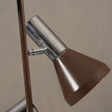 Vintage brown 3 bulbs floor lamp, Germany 1970s