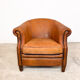 Vintage sheep leather club chair tub maastricht