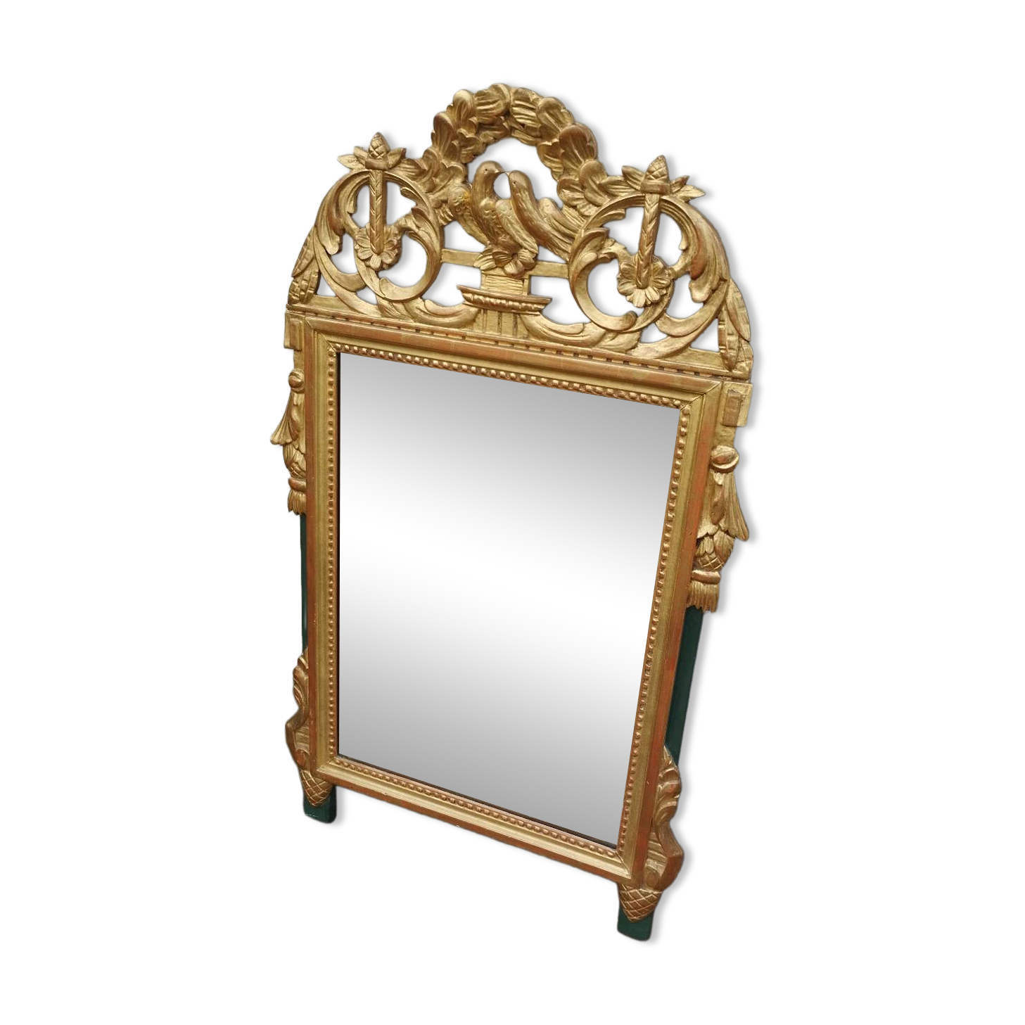 Antique gilded wooden mirror in Louis XVI style