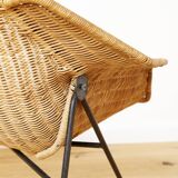 Mid-Century Rattan Lounge Chair