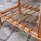 Side table, vintage 50s rattan coffee table