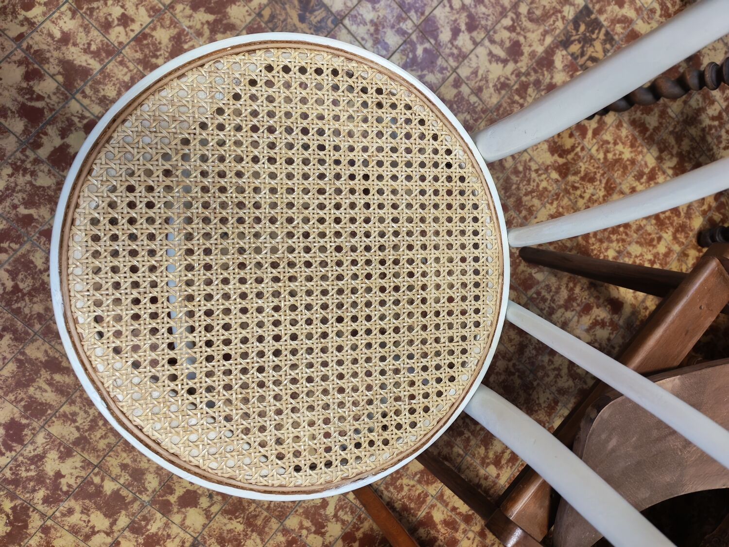 White lacquered wooden bistro chair