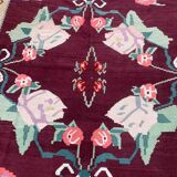 Romanian old carpet bessarabian handmade 207cm x 304cm 1960s