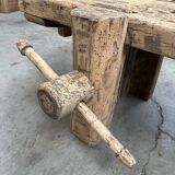 Old 19th century workbench transformed into a bench