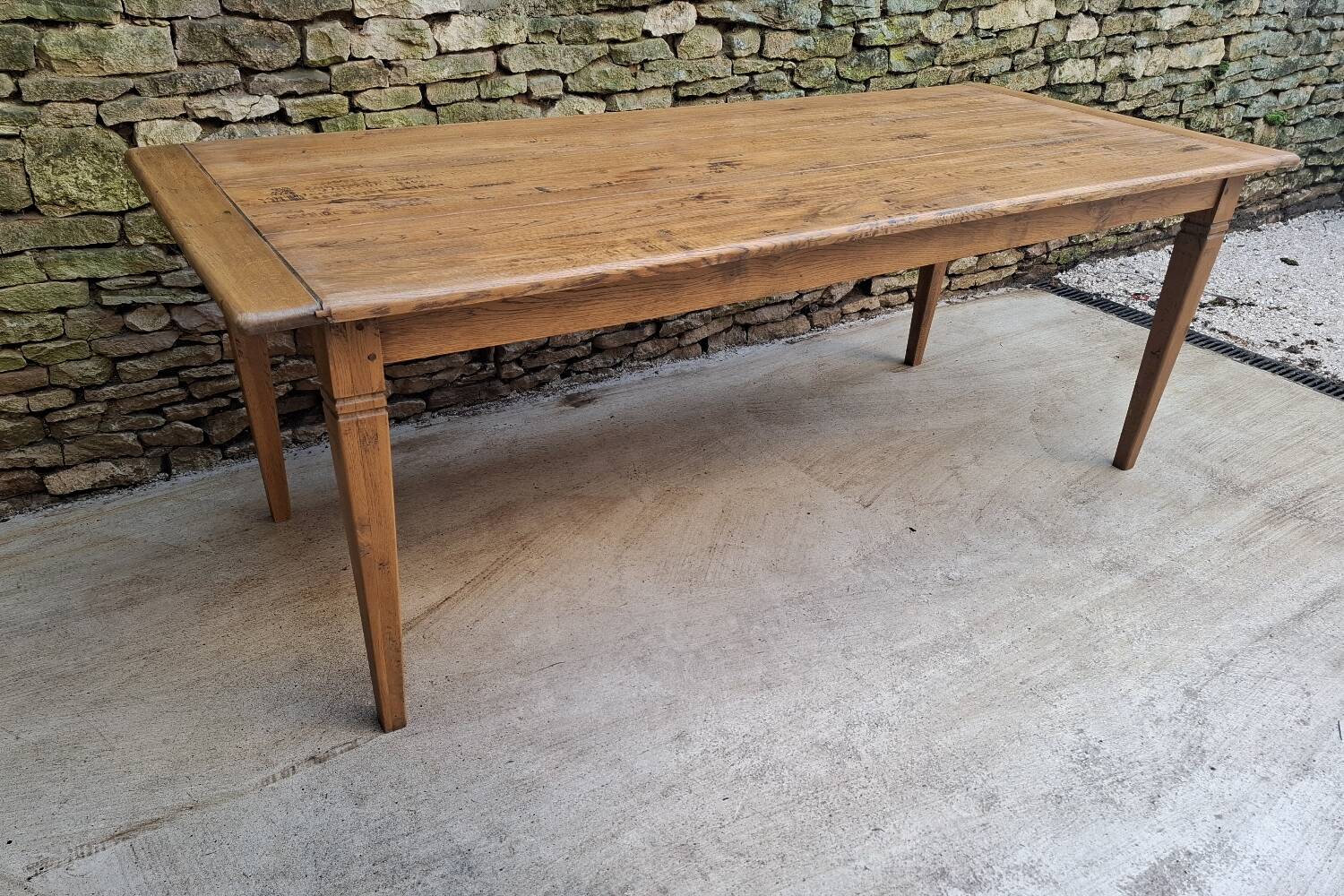 Table de ferme chêne 320 cm avec allonges 