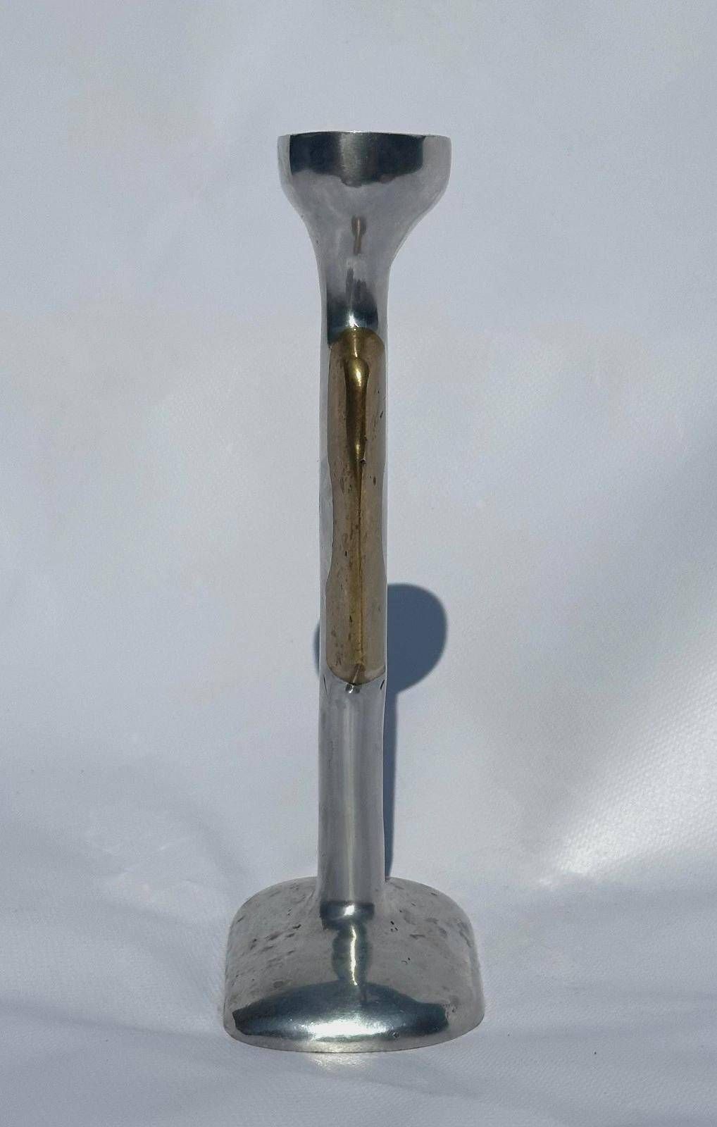 David Marshall sculptural candlestick, metaland bronze