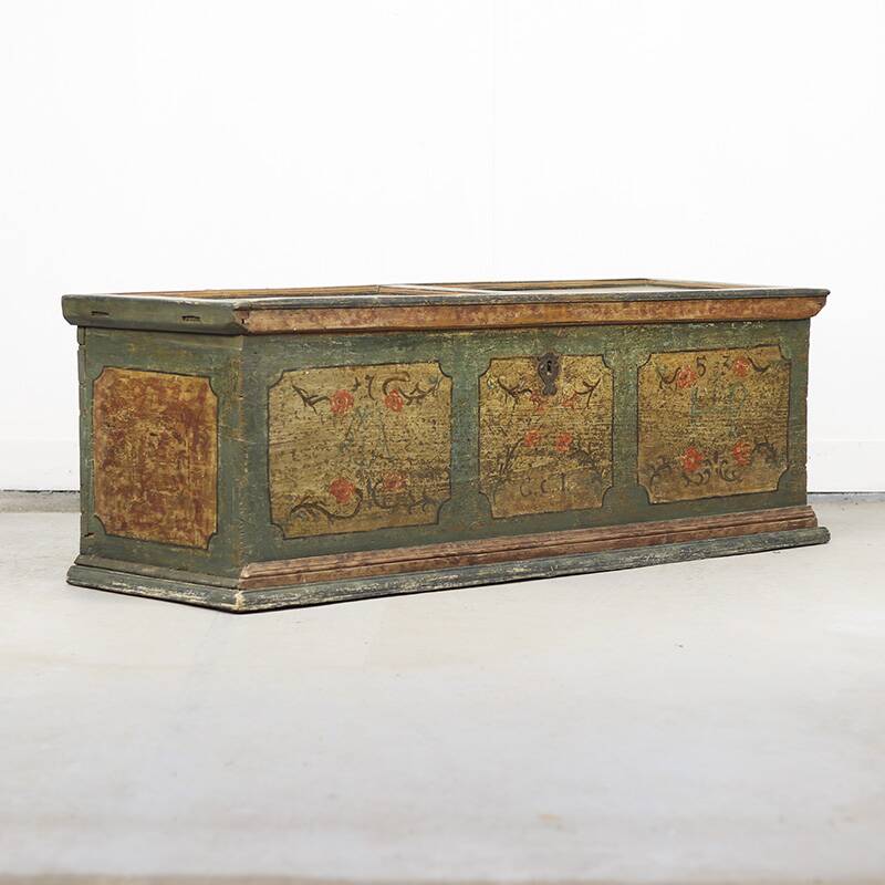 Painted folk art bridal chest 1753