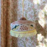 Matte Opaline Glass Pendant Light – Bohemian Vine & Fringe Decor