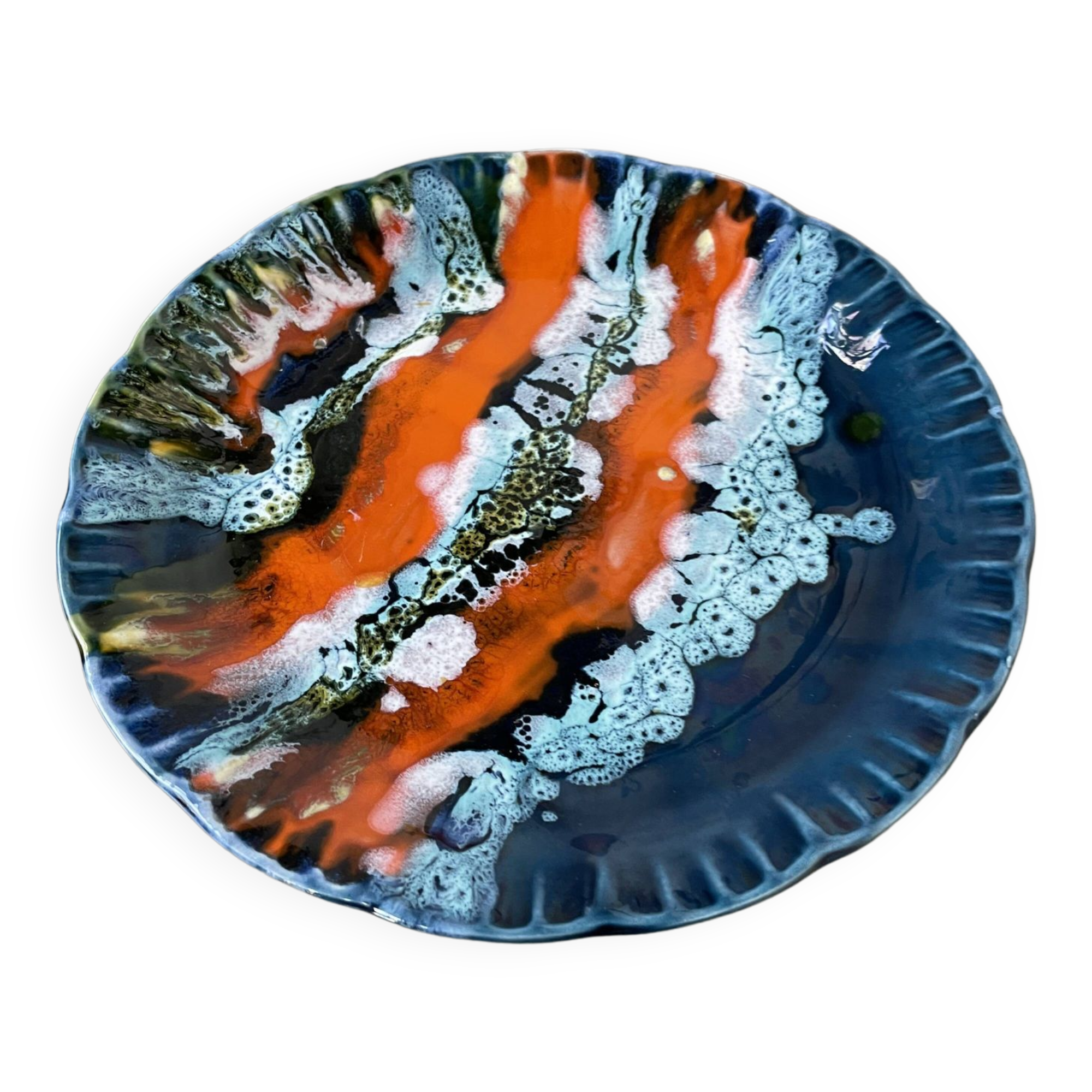 Vallauris ceramic blue plate