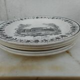 Lot of 5 earthenware plates of Montreau