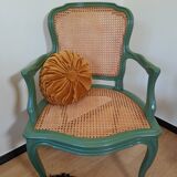 Restyled canned convertible armchair