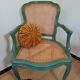 Restyled canned convertible armchair