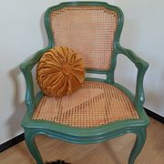Restyled canned convertible armchair