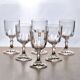 Set of 6 antique wine glasses in pearl-cut crystal