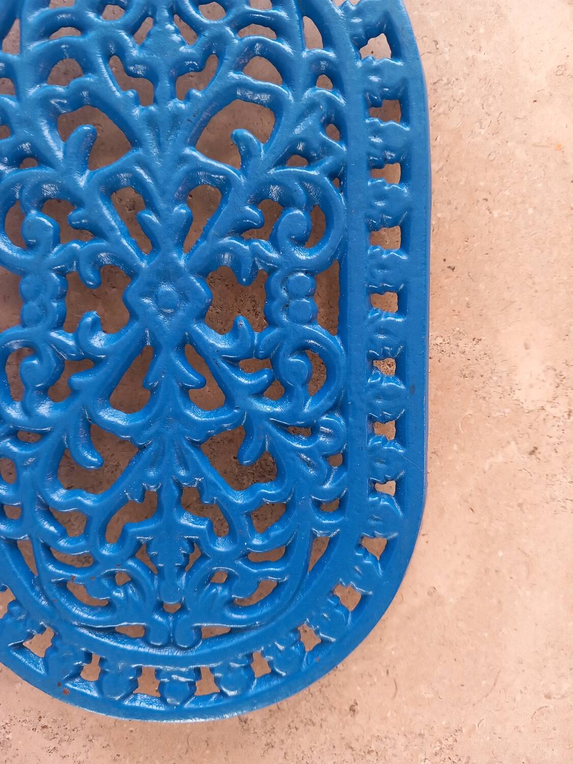 Dessous de plat en fonte bleu