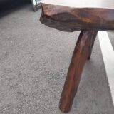Old wooden side table vintage tree trunk décor