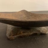 Brutalist metal ashtray or empty pocket signed R. Roux, 1950
