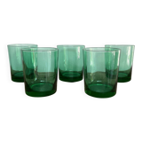 5 vintage emerald green glasses