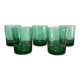 5 verres vintage vert émeraude