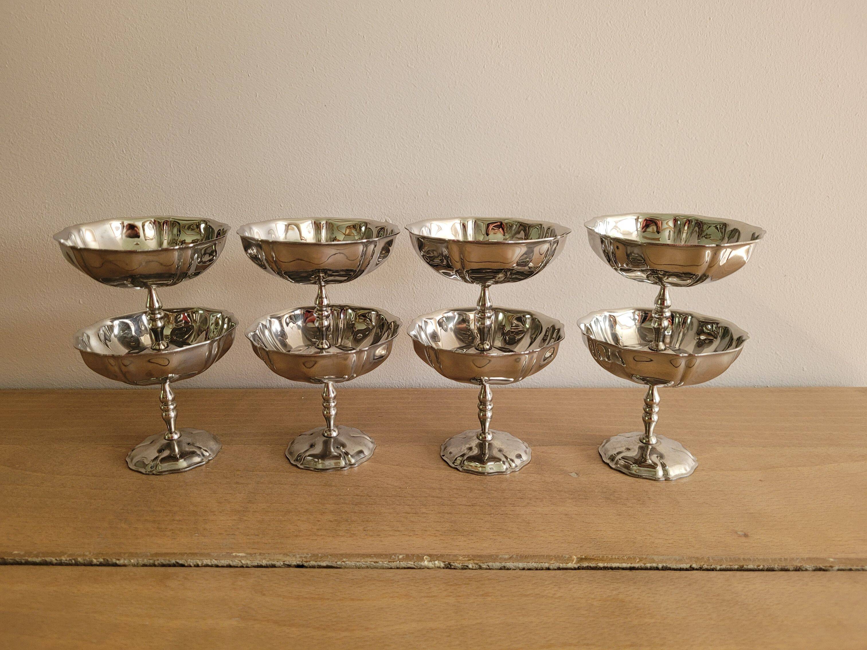 Vintage stainless steel flower bowls