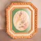 Cadre original en bois sculpté avec passe-partout et imprimé Renoir. Tableau de Renoir.
