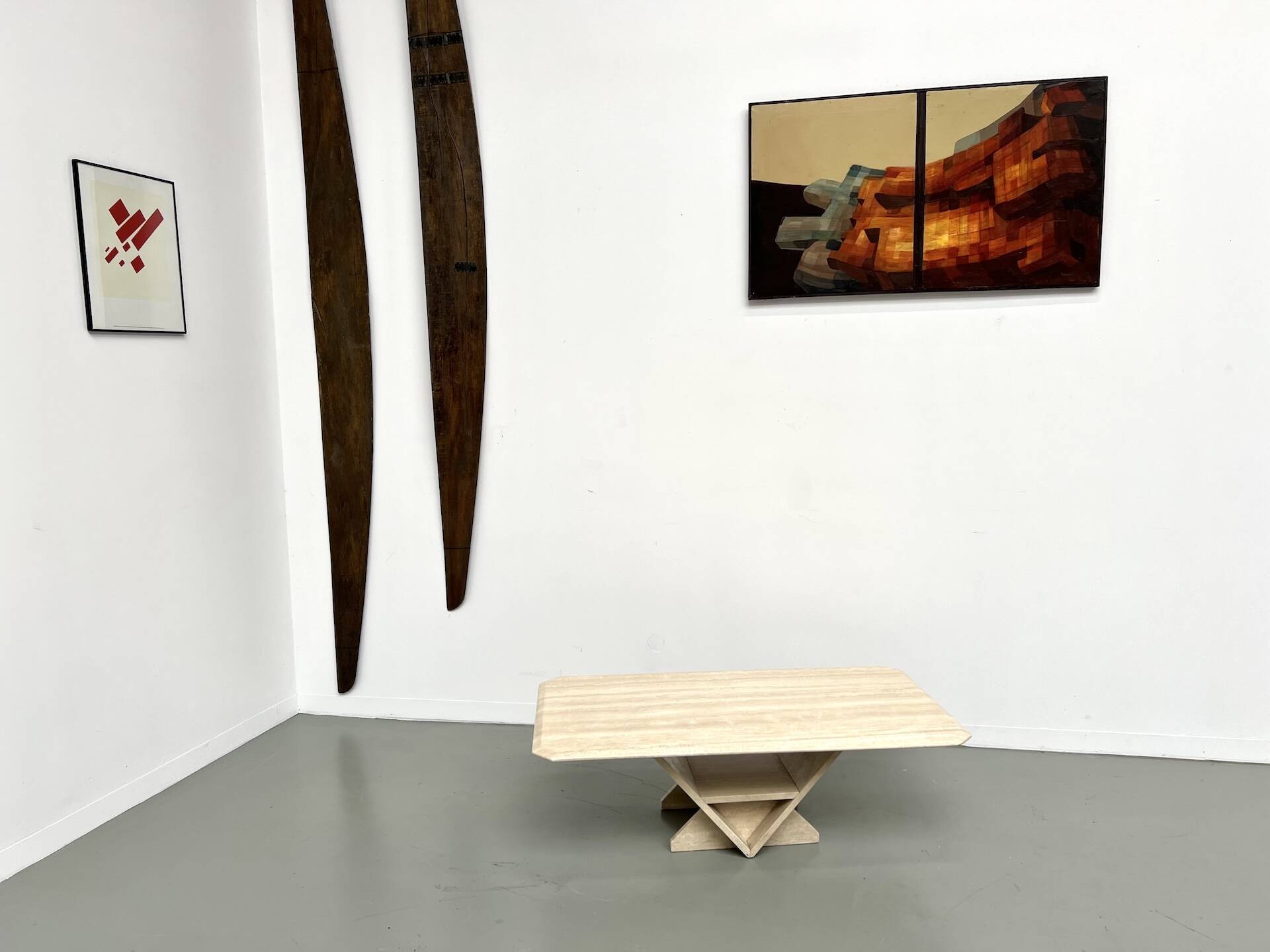 Travertine coffee table, Italy 1970