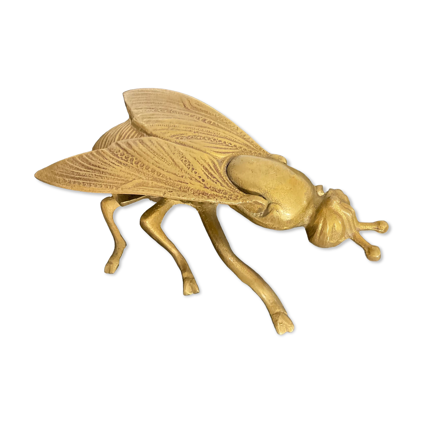Vintage ashtray 70s bronze fly