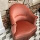 Pink velvet toad armchair