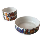 2 bowls and 1 salad bowl in "Acapulco" porcelain