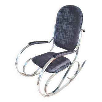 Chaises à bascule chromées italiennes (MCM 1970) : Designer Maison Janson