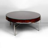 Modernist Coffee Table – Chrome & Exotic Wood – Italy, Circa 1960-1970