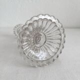 Antique baluster-shaped molded glass candlestick holder