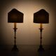 Large 18th century Dutch Brass altar candlesticks Floor lamps .