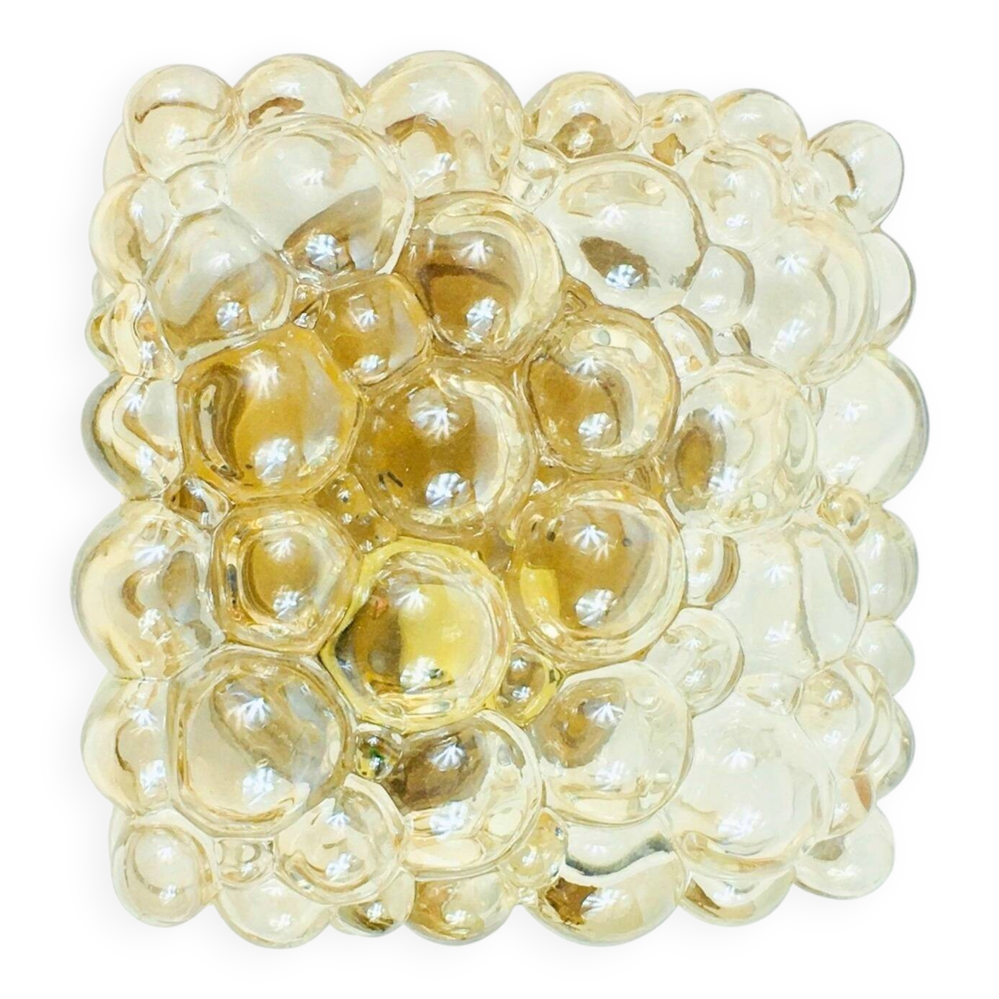 Mid-Century Amber Bubble Glass Wall Light by Helena Tynell for Limburg, Germany, 1970s