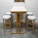 Standing table and 4 high stools Baumann 1990
