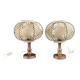 Paire de lampes vintage abat-jour fil tendu