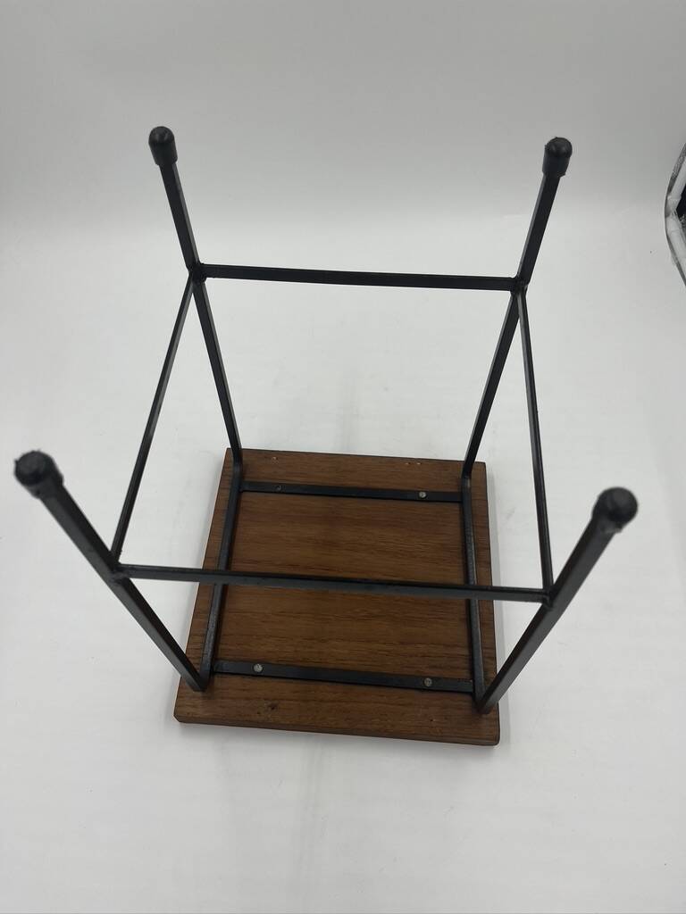 Plant holder in vintage wood and metal