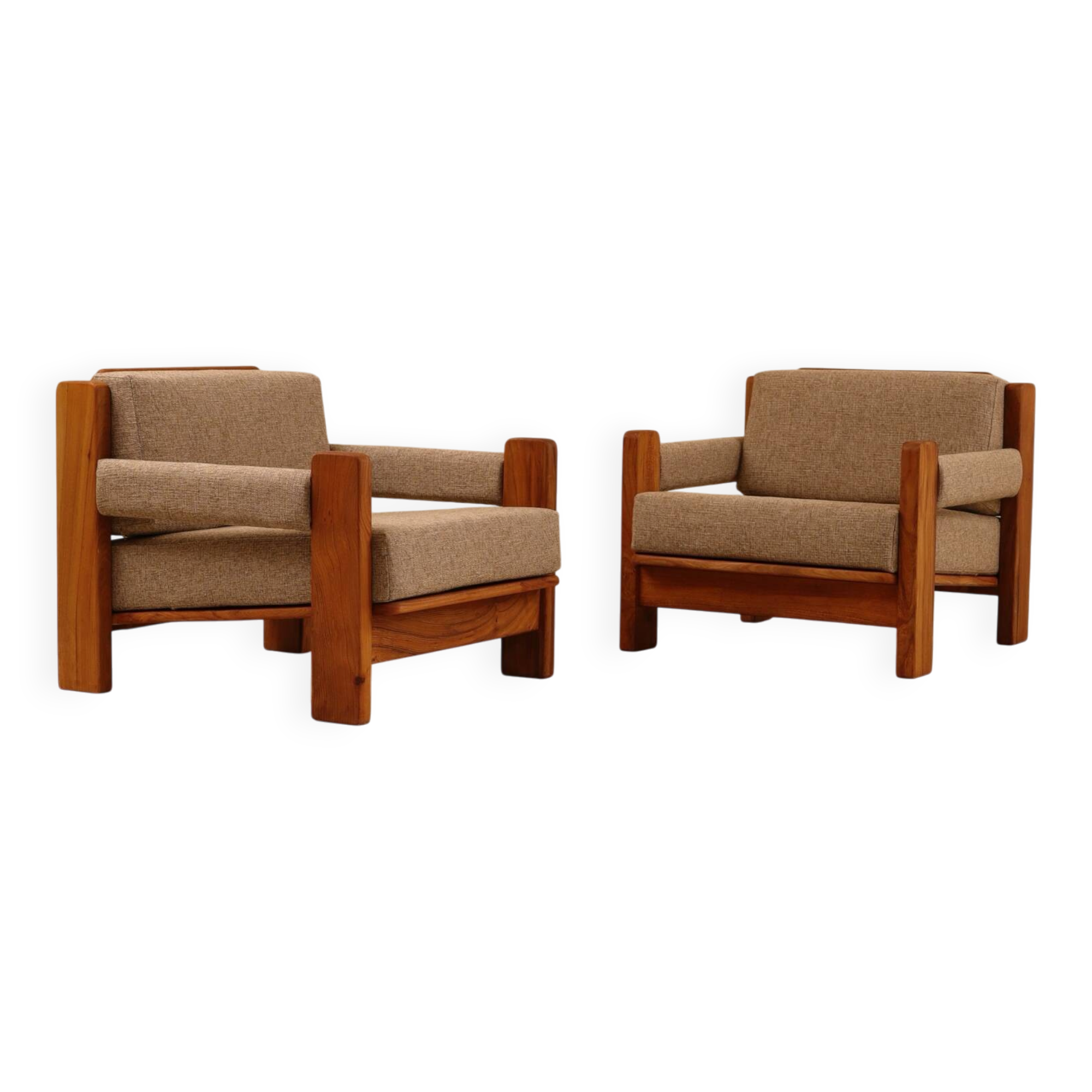 Fauteuils en orme, 1980’s