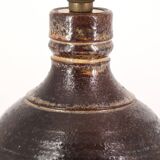 Handcrafted ceramic lamp signed, beige lampshade
