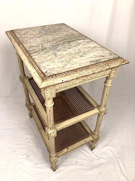 Louis XVI style server, cream lacquered wood, circa 1900