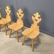Chaises tiroliennes vintage rustiques, années 1960