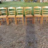 6 straw chairs