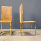 Vintage brass and alcantara dining chairs by Belgochrom, 1970s