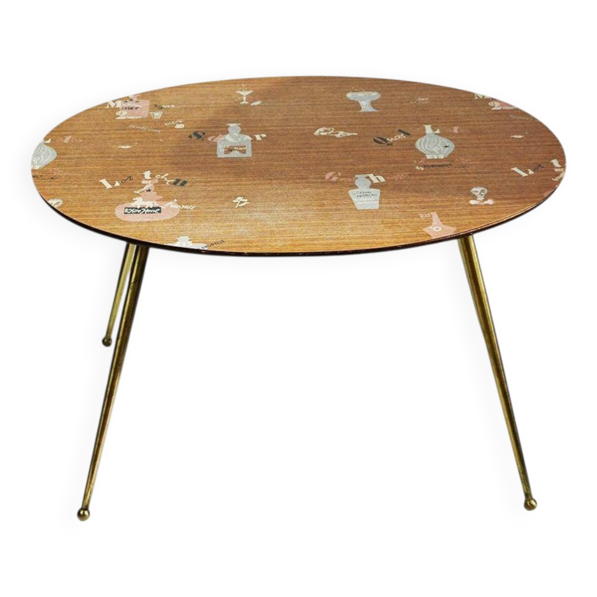 Oval coffee table from the 1950s by Ilse Möbel Germany.