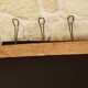 Old wood metal wall coat rack with 5 hooks