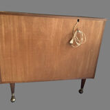 Meuble bar avec vitrines sur roulettes - vintage 60-70