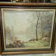 Oil on canvas – Landscape by the water – signed H. David – 20th century